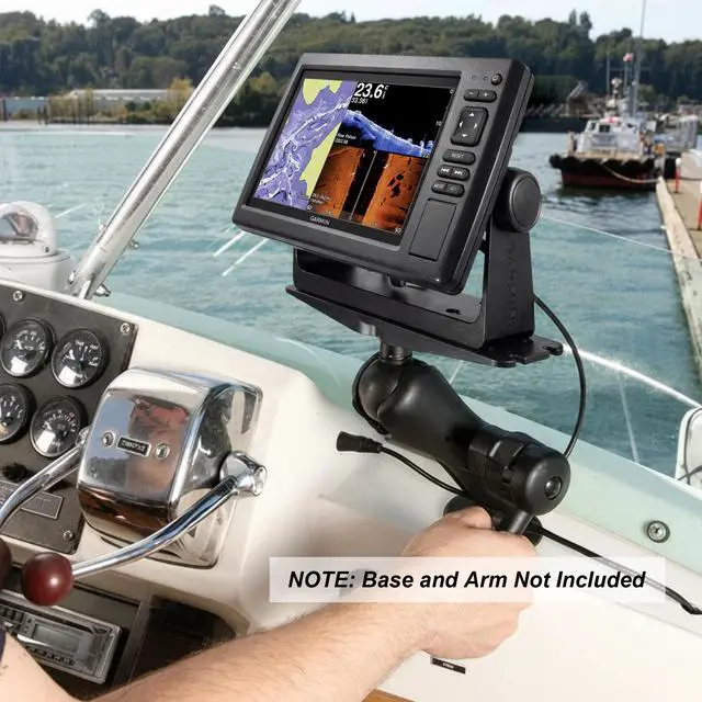 Alt view image 6 of 7 - D Size 2.25" Ball Fish Finder Mount Plate for 9" to 16" Screen | Heavy duty aluminum. Compatible with Garmin Lowrance Humminbird and RAM D size arms. Hardware included
