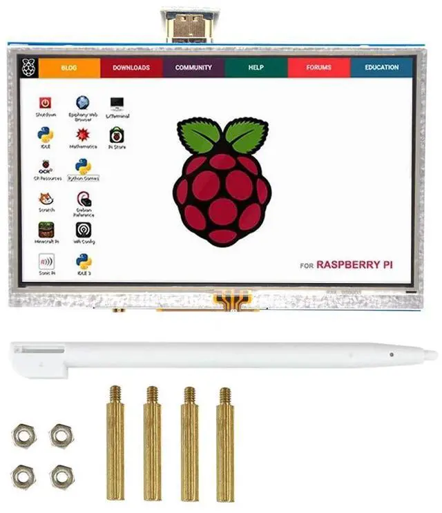 Main image of Padarsey 5 inch Touch Screen 800x480 TFT LCD Display HDMI Interface Supports Raspberry Pi 4 Black, Banana Pi Windows 10 8 7