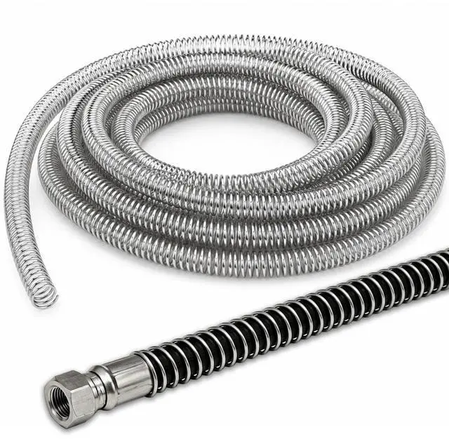 Main image of Hydraulic Hose Protector 1/2 Inch - 20 Ft 304 Stainless Steel Spring Hose Sleeve, 13mm ID 15mm OD Spiral Cable Guard for Flexible Hoses, Cables, Hydraulic Lines, Heavy Machinery