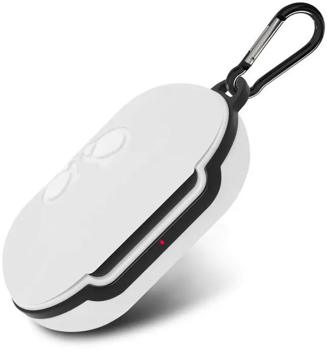 Main image of Silicone Cover Case for Samsung Galaxy Buds+, Buds 2 True Wireless Earbuds, Earbud Protection with Keychain (White)