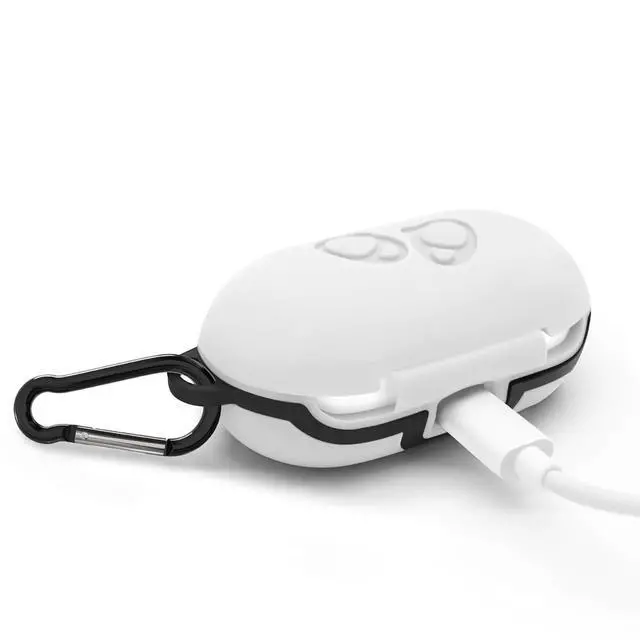 Alt view image 3 of 7 - Silicone Cover Case for Samsung Galaxy Buds+, Buds 2 True Wireless Earbuds, Earbud Protection with Keychain (White)