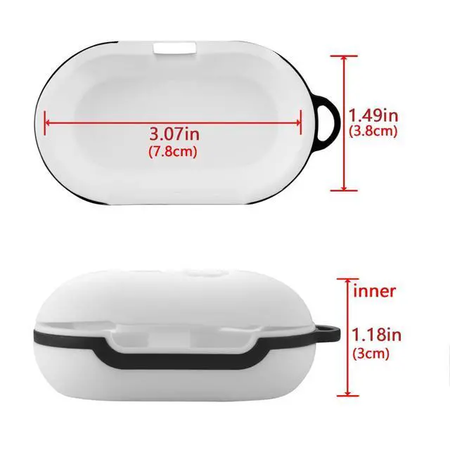 Alt view image 4 of 7 - Silicone Cover Case for Samsung Galaxy Buds+, Buds 2 True Wireless Earbuds, Earbud Protection with Keychain (White)