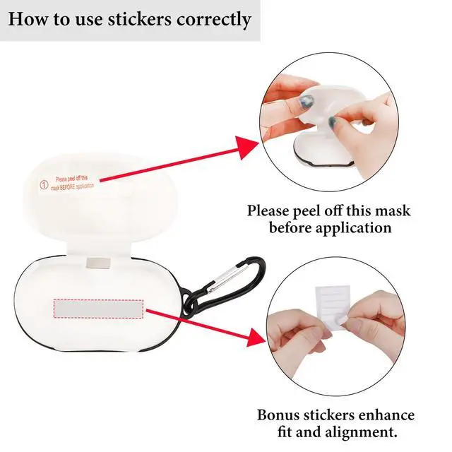 Alt view image 5 of 7 - Silicone Cover Case for Samsung Galaxy Buds+, Buds 2 True Wireless Earbuds, Earbud Protection with Keychain (White)