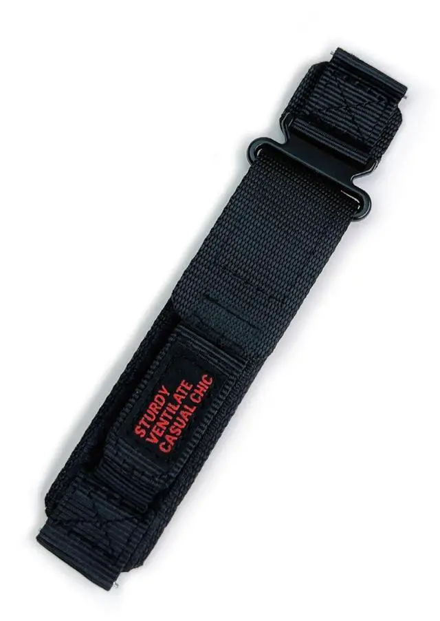 Main image of Nylon Watch Band Compatible with Garmin Quick Fit Hook & Loop Sport Strap with Stainless Steel Buckle Army Green/Black/Orange