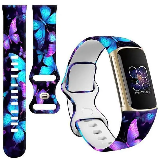 Main image of Sport Bands Compatible with Charge 6 /Charge 5 for Women Men,Soft Waterproof Replacement Straps Wristbands for Charge Advanced Fitness Tracker