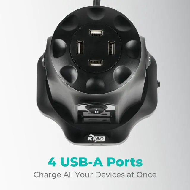 Alt view image 4 of 7 - Power Strip Tower with USB Ports (4 USB-A), 8 Outlet Tower, 6ft Long Extension Cord, 1080J Surge Protector Power Strip Tower, Charging Tower, Surge Protector Tower
