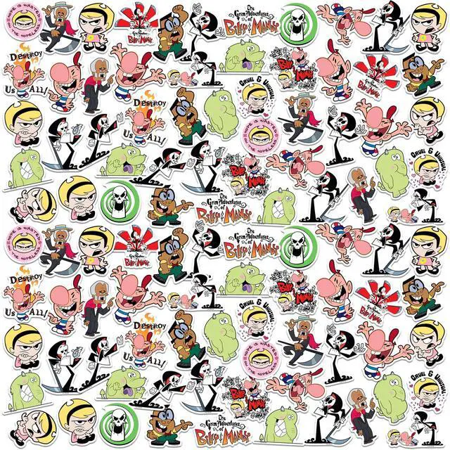 Main image of The Grim Adventures of Billy and Mandy 200 Vinyl Stickers Waterproof Decals