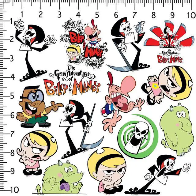 Alt view image 2 of 6 - The Grim Adventures of Billy and Mandy 200 Vinyl Stickers Waterproof Decals