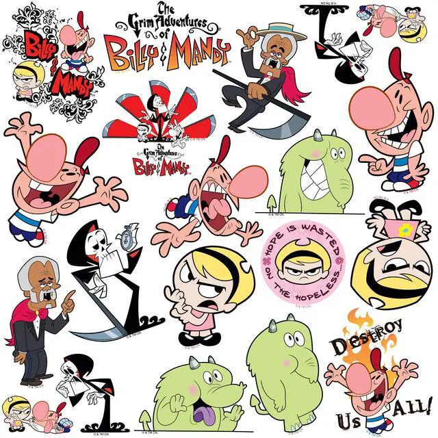 Alt view image 4 of 6 - The Grim Adventures of Billy and Mandy 200 Vinyl Stickers Waterproof Decals