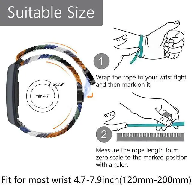 Alt view image 6 of 6 - Nylon Sport Band Compatible with Amazfit Helio, Breathable, Adjustable Replacement Band For Man Woman