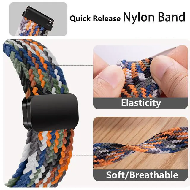 Alt view image 3 of 6 - Nylon Sport Band Compatible with Amazfit Helio, Breathable, Adjustable Replacement Band For Man Woman