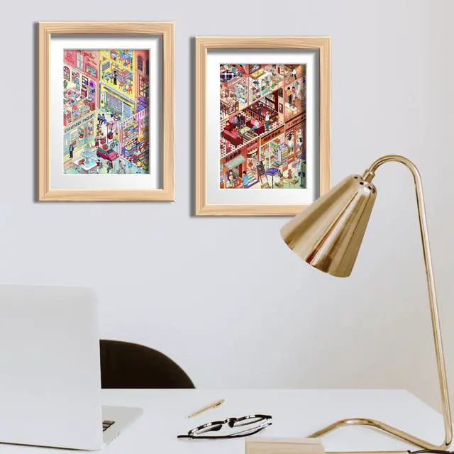 Alt view image 5 of 6 - 2 Sets of Large Size DIY Scene Sticker Sets for Adults, Make Your Own Mini House Landscape Sticker Art, Stress Relief Relaxation Activity - Community Life