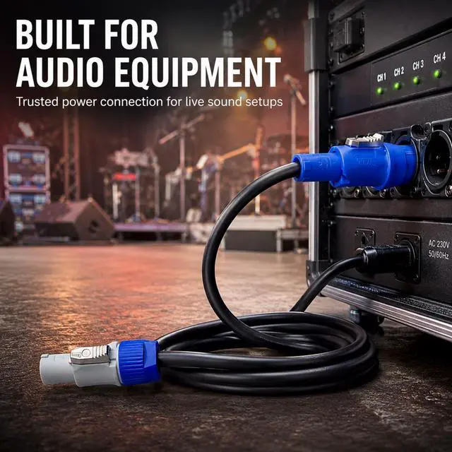 Alt view image 5 of 7 - PowerCon Input to Output Cable 12AWG OFC 20A 3 Pin NAC3FCA to NAC3FCB Twist-Lock IP65 Waterproof Extension Cable for Stage Light Beam Moving Head LED Screen 3FT