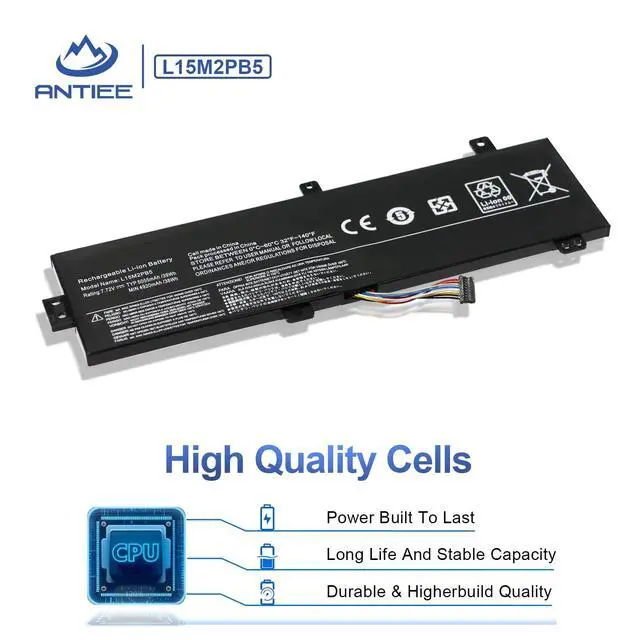 Alt view image 3 of 5 - L15M2PB5 L15L2PB5 Laptop Battery Replacement for Lenovo IdeaPad 510-15ISK | 510-15IKB 310-15IKB 310-15ISK 310-15ABR 310-15IAP L15M2PB3 L15L2PB4 L15S2TB0 L15C2PB3 L15C2PB5 L15C2PB7 39Wh 5055mAh