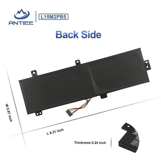 Alt view image 5 of 5 - L15M2PB5 L15L2PB5 Laptop Battery Replacement for Lenovo IdeaPad 510-15ISK | 510-15IKB 310-15IKB 310-15ISK 310-15ABR 310-15IAP L15M2PB3 L15L2PB4 L15S2TB0 L15C2PB3 L15C2PB5 L15C2PB7 39Wh 5055mAh