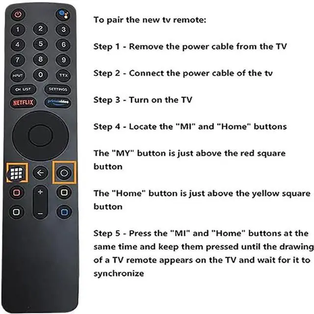 Alt view image 4 of 6 - Universal Remote Control for Xiaomi Mi TV 4S 4A Smart TV, Replacement Remote Control for Xiaomi Mi 4S 4A Smart TV with Bluetooth and Voice Control