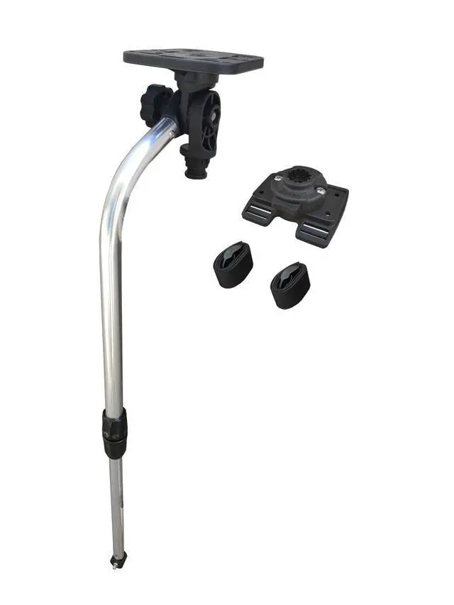 Alt view image 3 of 5 - Float Tube Mount for Fish Finders, Universal Transducer Bracket, 47 inch Strap, Quick Removal, Adjustable Rotation, Black, BC-MT315TRKP107