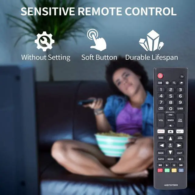 Alt view image 6 of 7 - Universal Remote Control for LG Smart TV All LG Models LCD LED 3D HDTV TV AKB75375604 AKB75095307