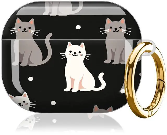 Main image of Case for AirPod Pro 3 Case 2025, Slim Shockproof Protective Cover with Keychain Ring, Wireless Charging Compatible, Stylish Durable Design for Women(Cute Cats)