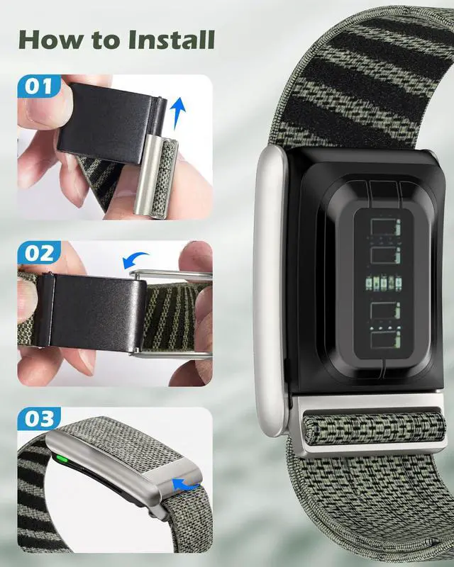 Alt view image 4 of 7 - Nylon Sport Band Compatible with Whoop 5.0 Bicep Bands One, Peak and Life, Breathable Nylon Adjustable Waterproof Replacement Wristbands Straps for Whoop Band 5.0Not Compatible with Gen 4
