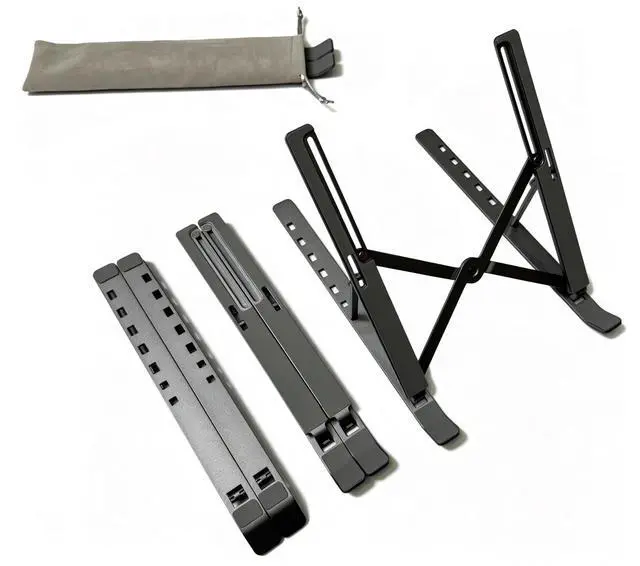 Main image of Desktop Laptop Stand, iPad Stand, Aluminum Alloy, Portable Foldable, 7 Level Adjustable, Ergonomic, Suitable for Laptops Up to 18 Inches, Easily Put it in Bag and use it Anywhere (1, Grey)