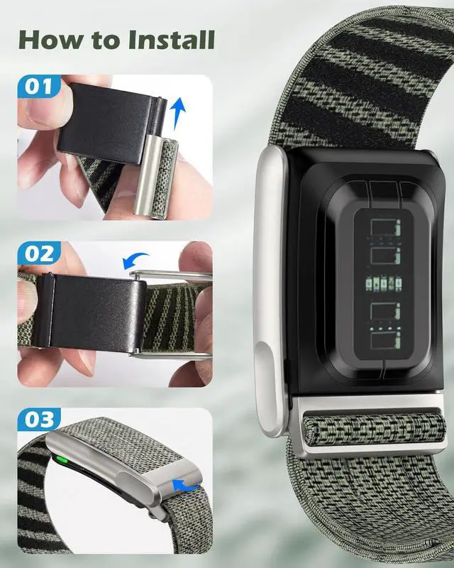 Alt view image 5 of 7 - Nylon Sport Band Compatible with Whoop 5.0 Bicep Bands One, Peak and Life, Breathable Nylon Adjustable Waterproof Replacement Wristbands Straps for Whoop Band 5.0Not Compatible with Gen 4