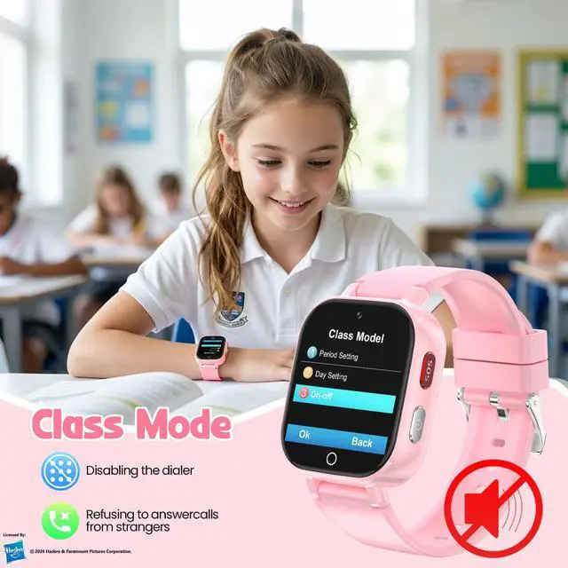 Alt view image 5 of 6 - Smart Watch for Kids, 4G Kids Smartwatch with GPS Tracker Calling (Pink) | WIFI/Voice/Video Chat/SOS/SMS-receiving IP68 Waterproof Pedometer Camera Alarm Safe Zone Smartwatch Gift for Boys Girls 4-12