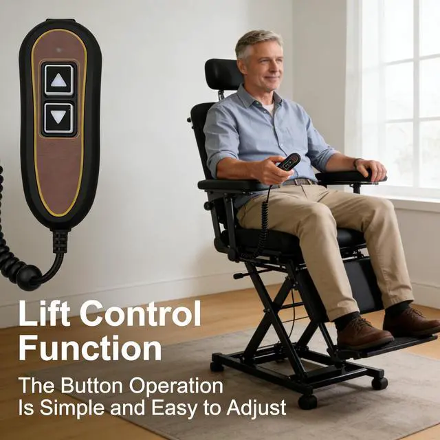 Alt view image 3 of 5 - 2 Button 5 Pin Remote Compatible with Golden Technologies Lift Chairs | Hand Control Switch USB and Backlight Replace ZK1200-HC