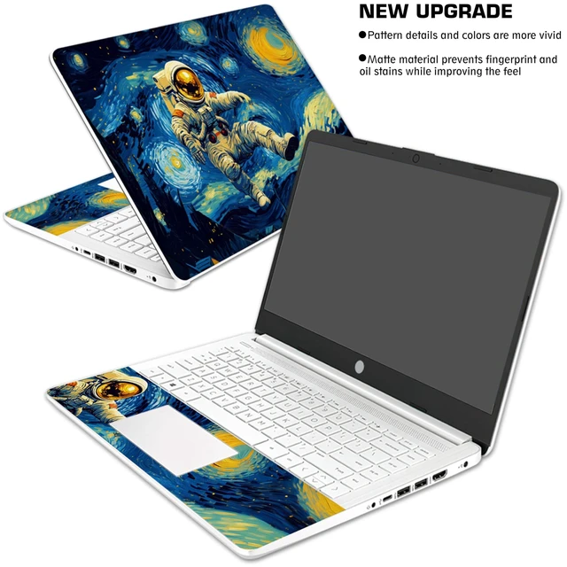Alt view image 4 of 7 - Laptop Skin Decal HP 14" - Astronaut Art, Laptop Cover Sticker, No Cutting Required, No Bubble, Waterproof, Scratch Resistant - Including Wide Screen and Wrist Pad