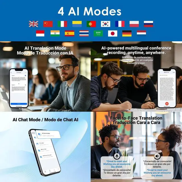 Alt view image 4 of 6 - AI Glasses, Smart Glasses Powered by ChatGPT, Real-Time AI Translation | Polarized lens, AI translation in 145 languages, Handsfree calls, Immersive audio, Holds AI conversations, 11H Playtime