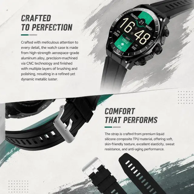 Alt view image 6 of 6 - 2 in 1 Smart Watch with Earbuds, 1.52" IPS Colorful Full Touch Screen Bluetooth Smartwatch for Men Women, Long Time Standby Men Women Sports Smart Watch Fitness Tracker (Black)