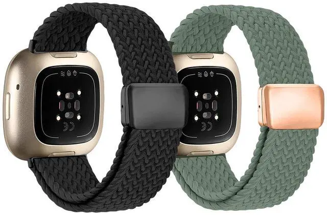 Main image of Braided Magnetic Nylon Bands Compatible with Fitbit Versa 4/Versa 3/Sense/Sense 2,Comfortable Breathable Sprots Nylon Watch Strap Replacement for Women Men
