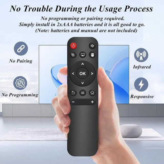 Alt view image 3 of 7 - Replacement Remote Control for FEARWIKY P2 Portable Mini Movie Projector
