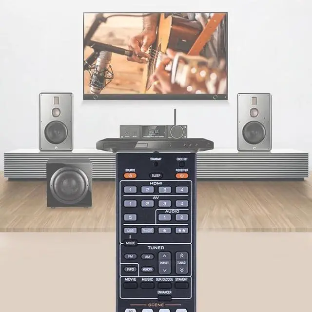 Alt view image 4 of 7 - Replacement Remote Control RAV491 ZF30320 Fit for Yamaha YHT-399U HTR-5063 RAV293 RAV331 RAV334 RX-V467 RX-V367 RX-V371 AV A/V Receiver