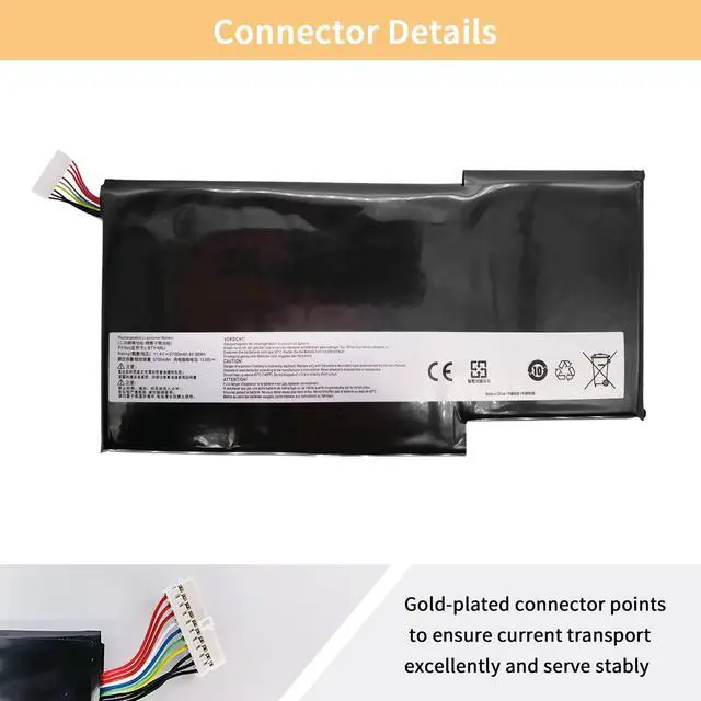 Alt view image 3 of 7 - BTY-M6J Laptop Battery Replacement for MSI GS63VR 6RF-016CN 6RF-095CN GS73VR 6RF-001US BP-16K1-31 9N793J200 Stealth Pro GS63VR GS73VR