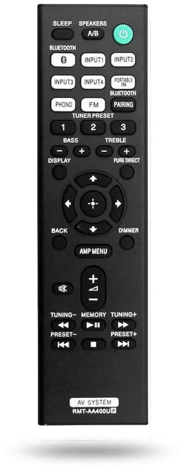 Main image of RMT-AA400U Replacement Remote Control for Sony Stereo RMTAA400U STRDH190 STR-DH190 AV Receiver Home Theater System