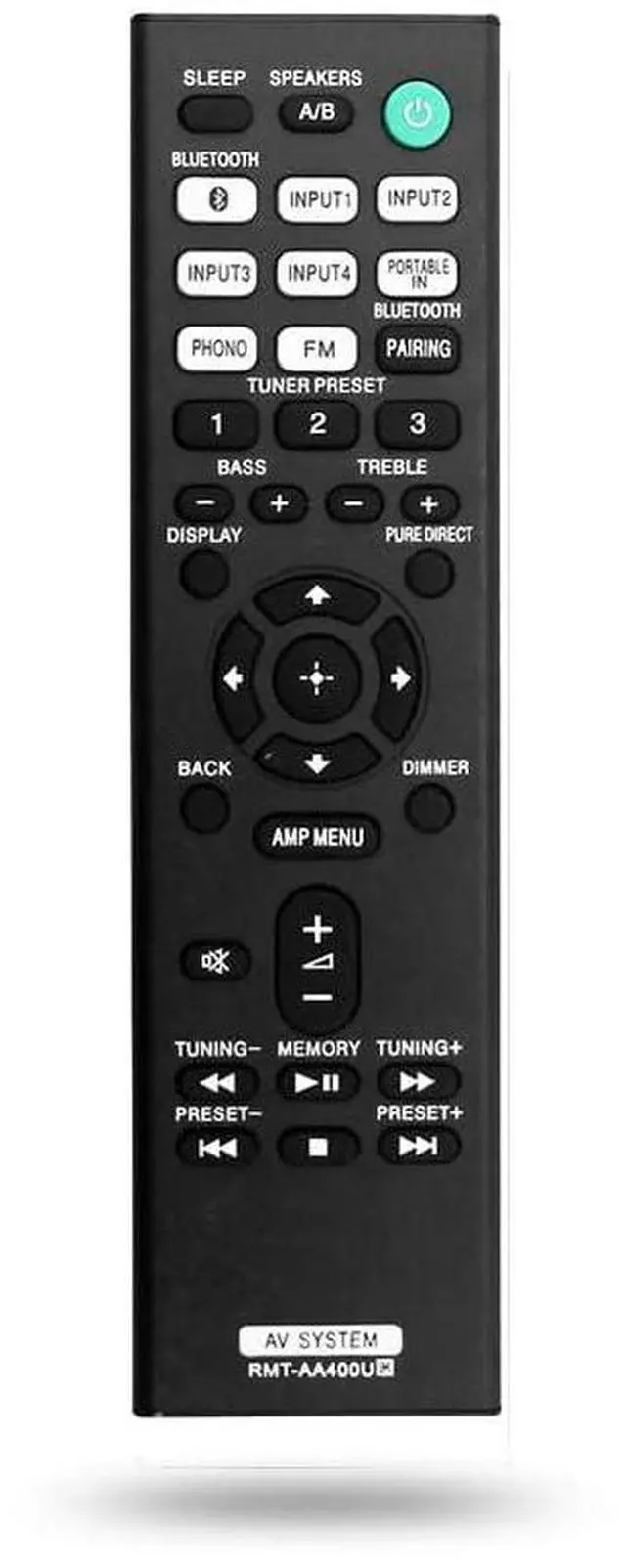 Alt view image 2 of 7 - RMT-AA400U Replacement Remote Control for Sony Stereo RMTAA400U STRDH190 STR-DH190 AV Receiver Home Theater System