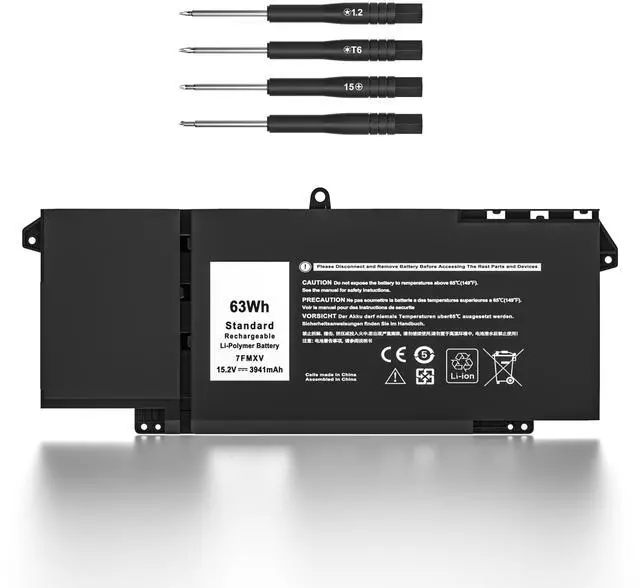 Main image of 7FMXV 63Wh Battery for Dell Latitude 5320 7320 7420 7520 TN2GY 9JM74M1JN | Replacement for P133G P134G P135G P136G P138G P139G P110F 1PP63 Laptop15.2V 3941mAh