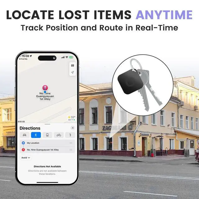 Alt view image 3 of 6 - 4 Pack Air Tracker Tag, Smart Bluetooth Luggage Tracker Compatible with Apple Find My APP(iOS Only), Anti-Lost Item Locator for Keys Wallet Pets and Luggage, Waterproof with Replaceable Batter