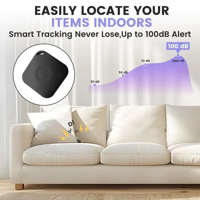 Alt view image 4 of 6 - 4 Pack Air Tracker Tag, Smart Bluetooth Luggage Tracker Compatible with Apple Find My APP(iOS Only), Anti-Lost Item Locator for Keys Wallet Pets and Luggage, Waterproof with Replaceable Batter