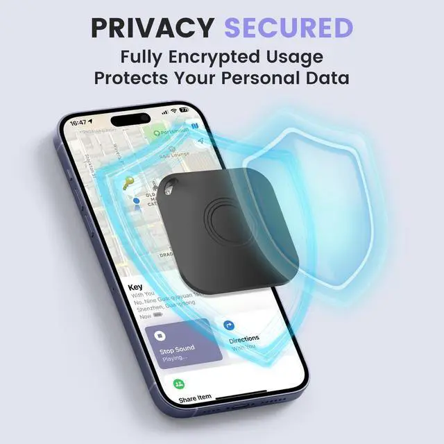 Alt view image 6 of 6 - 4 Pack Air Tracker Tag, Smart Bluetooth Luggage Tracker Compatible with Apple Find My APP(iOS Only), Anti-Lost Item Locator for Keys Wallet Pets and Luggage, Waterproof with Replaceable Batter
