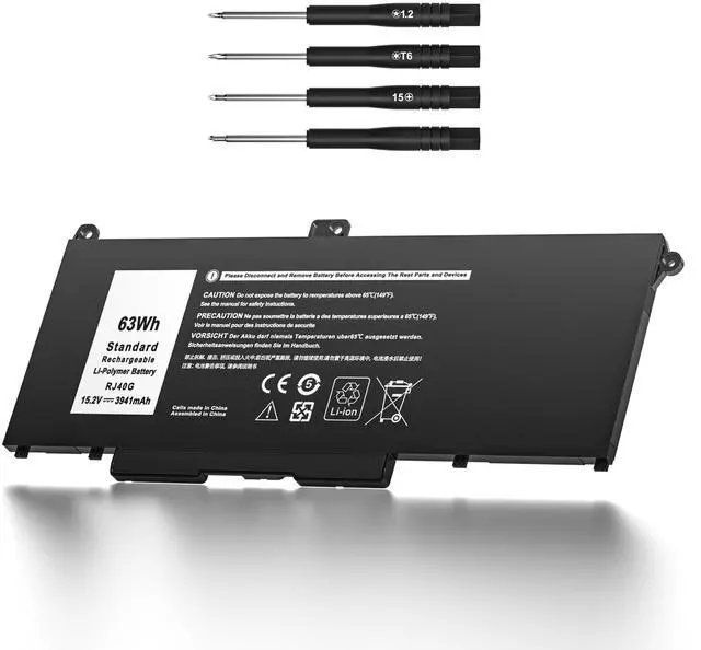Main image of 63Wh RJ40G Battery for Dell Latitude 14 5420 15 5520 Precision 15 3560 | Replacement for P137G P137G001 P104F P104F001 P104F002 01K2CF 075X16 0WK3F1 0M3KCN 005R42 Laptop Battery15.2V 3941mAh 4-Cell