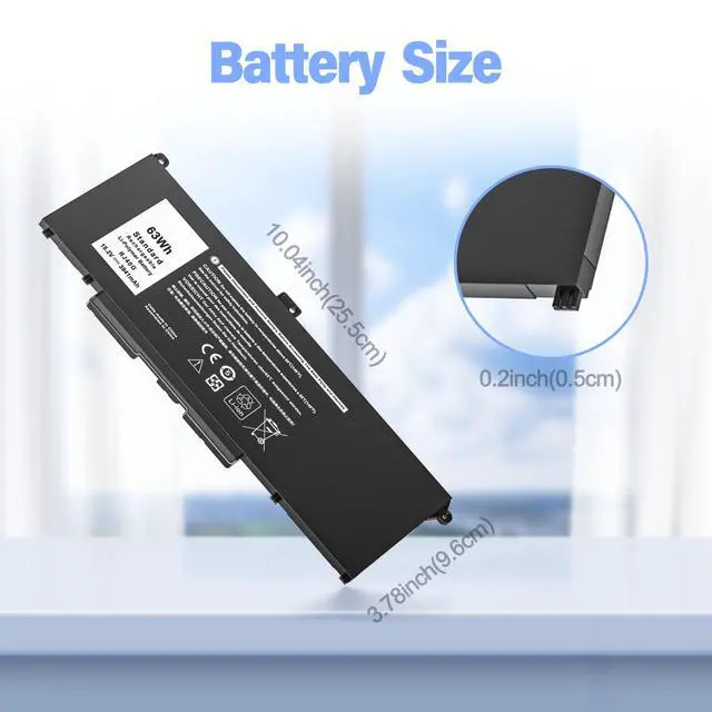 Alt view image 6 of 7 - 63Wh RJ40G Battery for Dell Latitude 14 5420 15 5520 Precision 15 3560 | Replacement for P137G P137G001 P104F P104F001 P104F002 01K2CF 075X16 0WK3F1 0M3KCN 005R42 Laptop Battery15.2V 3941mAh 4-Cell