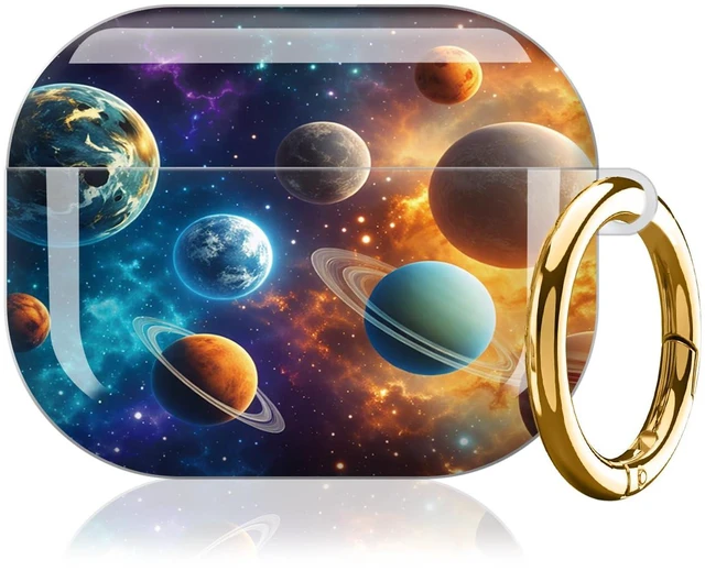 Main image of Case for AirPod Pro 3 Case 2025, Slim Shockproof Protective Cover with Keychain Ring, Wireless Charging Compatible, Stylish Durable Design for Women(Planets Stars Galaxy Space)