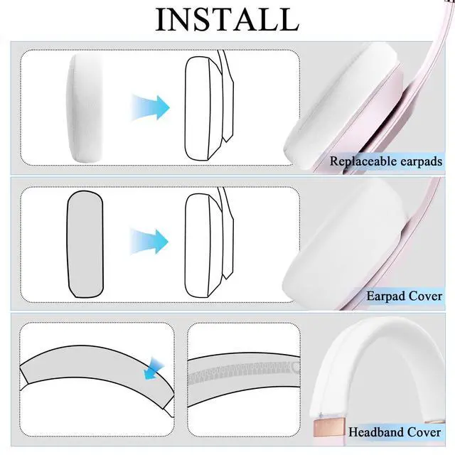 Alt view image 4 of 6 - Solo3 Ear Pads & Ear Covers & Headband Cover for Beats Solo 3 & Solo 2 Wireless Headphones, Protein Leather Solo3 Earpad Replacement Accessories Silicone Sweat Covers - White