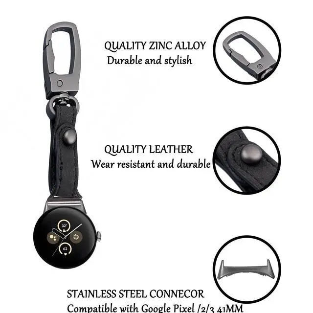 Alt view image 2 of 6 - Necklace Keychain Pendant Compatible with Google Pixel Watch Band for Women Men, Holder Clip for Google Pixel Watch 1, 2, 3 41mm Watch Accessories