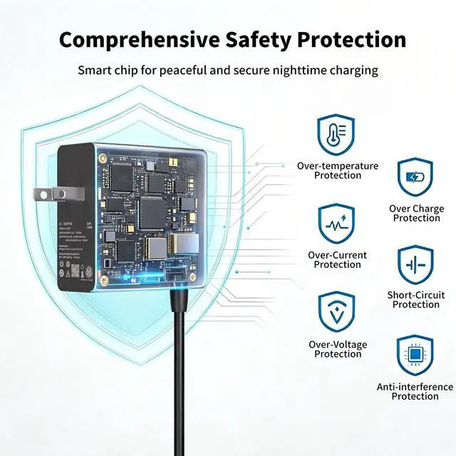 Alt view image 5 of 7 - 100W 65W GaN USB C Wall Charger Ac Adapter Compatible with Lenovo | for ThinkPad X1 Carbon T14 T15 E14 E15 T480 T490 T580, for Yoga 7i 9i C940 S730, for Chromebook/IdeaPad, Fast Charging
