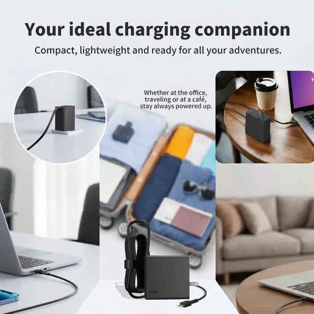 Alt view image 7 of 7 - 100W 65W GaN USB C Wall Charger Ac Adapter Compatible with Lenovo | for ThinkPad X1 Carbon T14 T15 E14 E15 T480 T490 T580, for Yoga 7i 9i C940 S730, for Chromebook/IdeaPad, Fast Charging