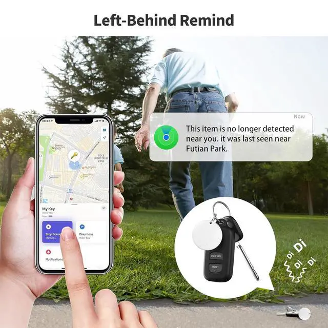 Alt view image 2 of 7 - Air Tracker Tags Mini with Apple Find My APP (iOS Only), Tracking Device Locator Looshall Tag Finder and Item Locator for Luggage, Keys, Wallet, Bike, Pets, Bags (White4pack)