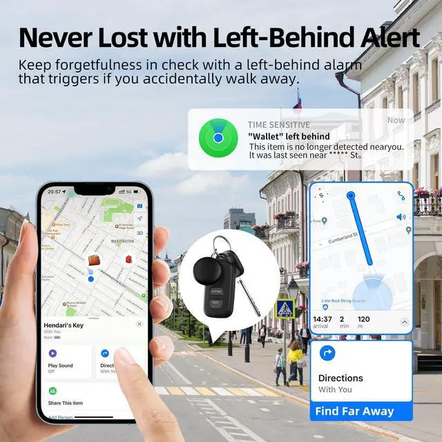 Alt view image 5 of 7 - Air Tracker Tags Mini with Apple Find My APP (iOS Only), Tracking Device Locator Looshall Tag Finder and Item Locator for Luggage, Keys, Wallet, Bike, Pets, Bags (White4pack)